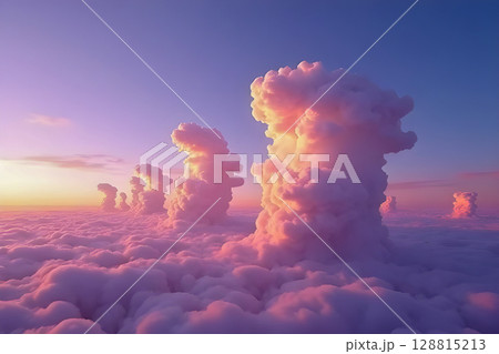 clouds and sky with red clouds 128815213