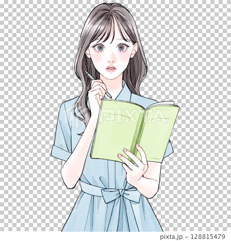 Female in her 20s (neat type)_Memo 128815479