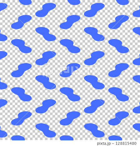 レトロなカラーピーナツパターン　青　PNG 128815480