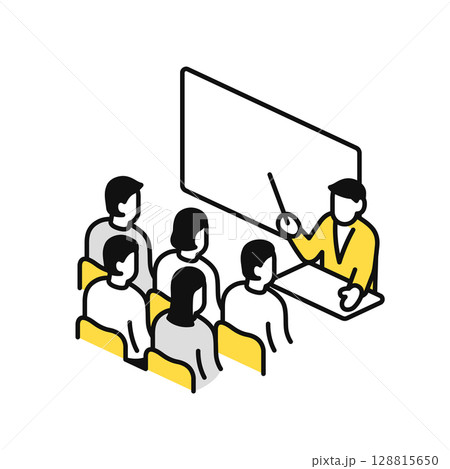 プレゼン・授業・説明会・のシンプルなベクターアイコンイラスト素材 128815650