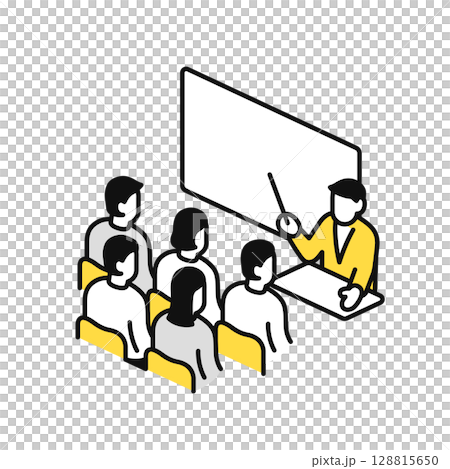 プレゼン・授業・説明会・のシンプルなベクターアイコンイラスト素材 128815650
