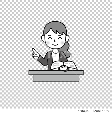 老師在講台上授課_黑白 老師在講台上授課_黑白 128815889