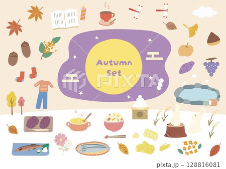 秋｜Autumn｜食べ物｜行事｜お月見 128816081