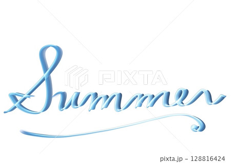 ブルーの筆記体 Summer / blue calligraphy Summer png ブルーの筆記体 Summer / blue calligraphy Summer png 128816424