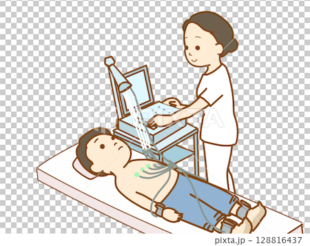 男子接受 X 光檢查，擔心病情 128816437