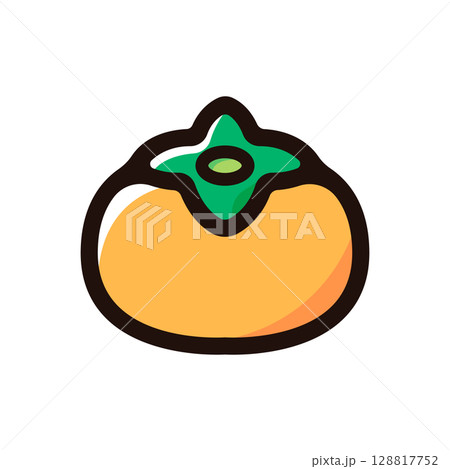 柿のイラストアイコン(フルーツ・果物・食べ物素材) 柿のイラストアイコン(フルーツ・果物・食べ物素材) 128817752