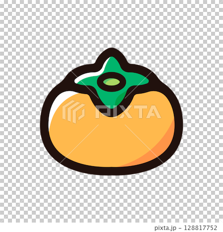 柿のイラストアイコン(フルーツ・果物・食べ物素材) 柿のイラストアイコン(フルーツ・果物・食べ物素材) 128817752