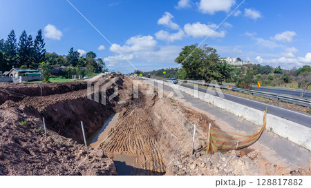 Road Construction Foundation Stones Earthwork Road Construction Foundation Stones Earthwork 128817882