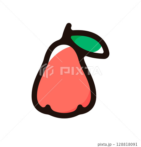 レンブ、ジャワフトモモのイラストアイコン（フルーツ・果物・食べ物素材） 128818091
