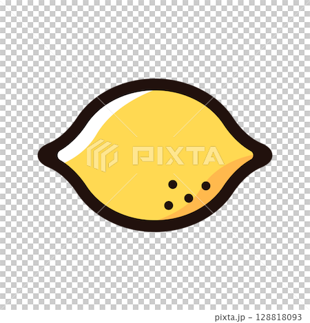 レモンのイラストアイコン（フルーツ・果物・食べ物素材） 128818093