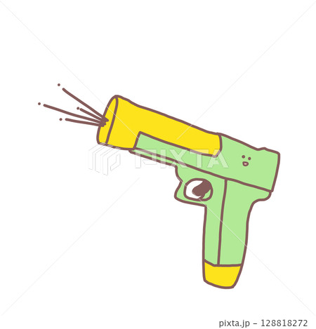 ニコニコ顔の子ども用水鉄砲のイラスト 128818272