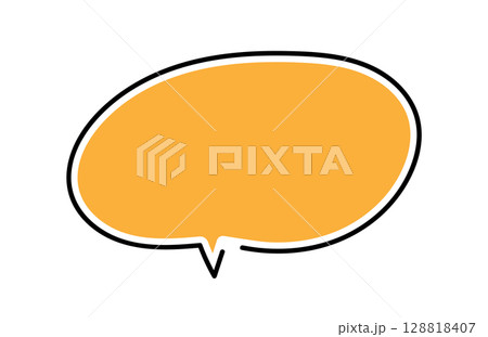 手書き風のかわいい吹き出し素材イラスト 128818407