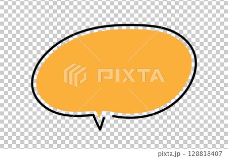 手書き風のかわいい吹き出し素材イラスト 128818407
