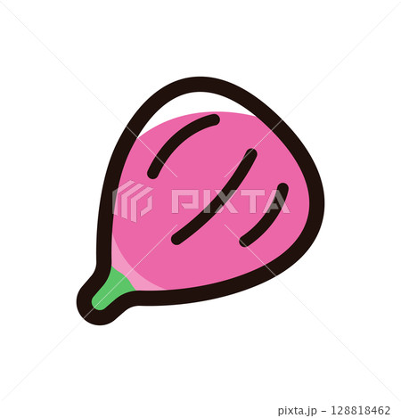 無花果のイラストアイコン（フルーツ・果物・食べ物素材） 128818462