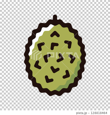 ドリアンのイラストアイコン（フルーツ・果物・食べ物素材） 128818464