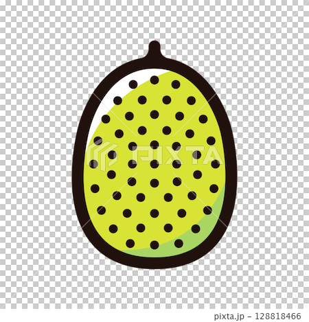 ジャックフルーツのイラストアイコン（フルーツ・果物・食べ物素材） 128818466