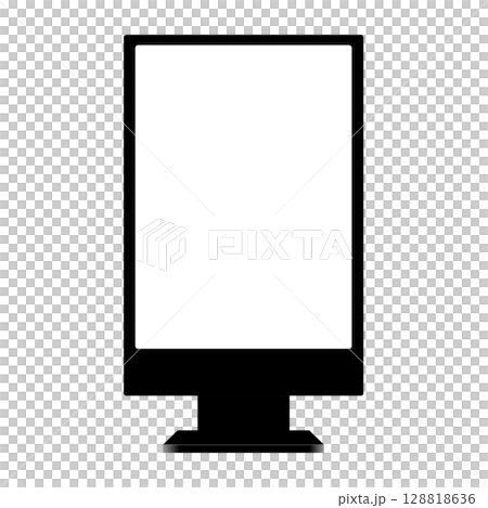 デジタルサイネージ 正面から見たベクターイラスト デジタルサイネージ 正面から見たベクターイラスト 128818636
