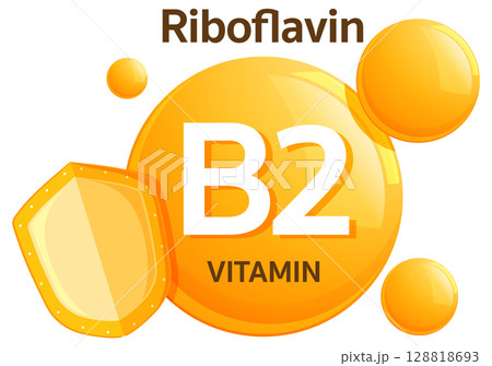 Vitamin B2 Riboflavin Icon with Protective Shield Vitamin B2 Riboflavin Icon with Protective Shield 128818693