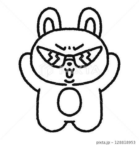 ちょい悪なウサギ　線画 128818953