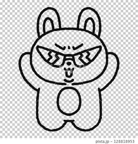 ちょい悪なウサギ　線画 128818953