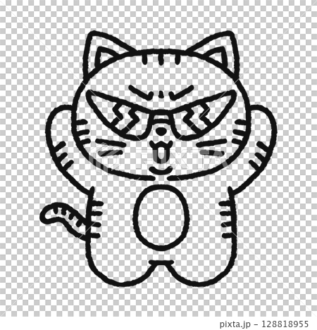 ちょい悪な猫 線画 ちょい悪な猫 線画 128818955
