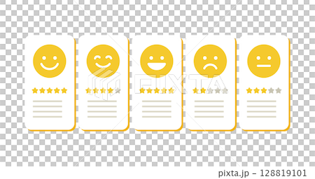 Star rating facial expression icon comparison display vector material | Background Eye-catching 128819101