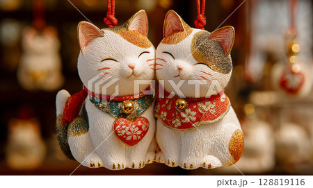 招き猫が飾られたお店 AI画像 招き猫が飾られたお店 AI画像 128819116