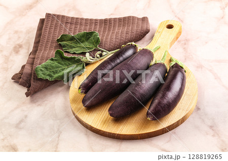 Small few baby eggplant over board Small few baby eggplant over board 128819265