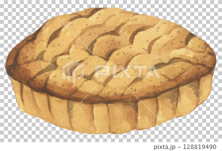 Autumn Pie Set. Cozy Autumn Dessert Watercolor for Feast, Family, and Harvest. Festive Holiday Dish for Thanksgiving, Halloween, or Holiday Menu. Autumn Pie Set. Cozy Autumn Dessert Watercolor for Feast, Family, and Harvest. Festive Holiday Dish for Thanksgiving, Halloween, or Holiday Menu. 128819490