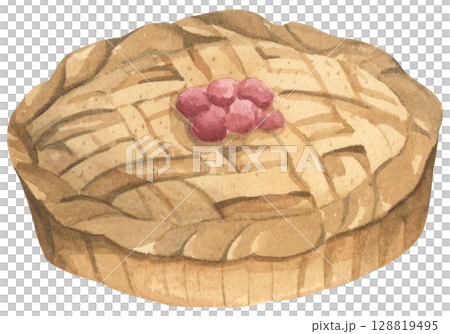 Autumn Pie Set. Cozy Autumn Dessert Watercolor for Feast, Family, and Harvest. Festive Holiday Dish for Thanksgiving, Halloween, or Holiday Menu. Autumn Pie Set. Cozy Autumn Dessert Watercolor for Feast, Family, and Harvest. Festive Holiday Dish for Thanksgiving, Halloween, or Holiday Menu. 128819495