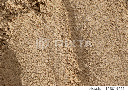 Flaxseed Flour Macro Texture Top View. Culinary Background 128819631