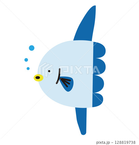 マンボウのかわいいゆるイラスト 128819738