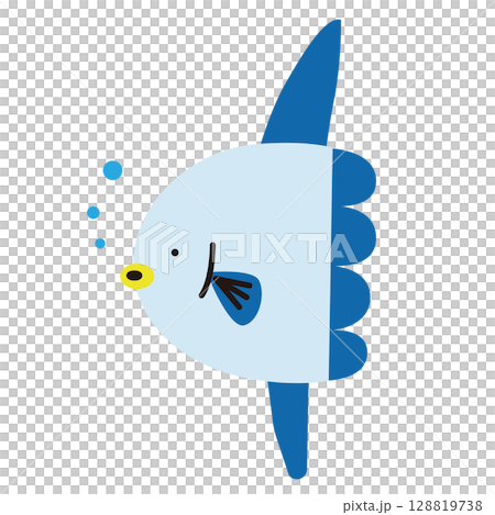 マンボウのかわいいゆるイラスト 128819738