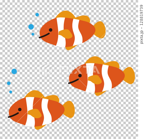 カクレクマノミの群れイラスト カクレクマノミの群れイラスト 128819739