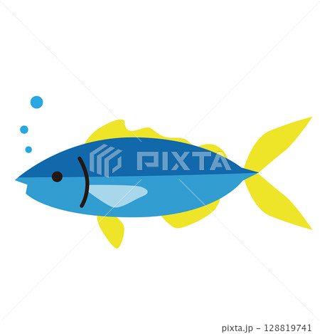 回遊魚のシンプルイラスト 128819741