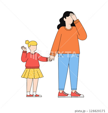 Mother and Daughter Holding Hands 128820171