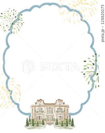 Wedding Invitation Template With Villa And Fireworks Wedding Invitation Template With Villa And Fireworks 128820273