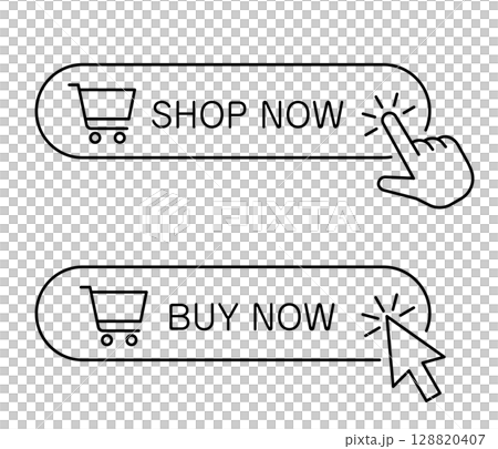 Cart and hand shopping button icon 128820407
