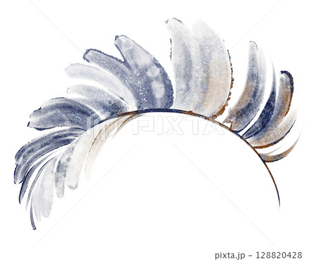 Banana Leaf Watercolor Illustration Isolated on White 128820428