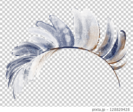 Banana Leaf Watercolor Illustration Isolated on White 128820428