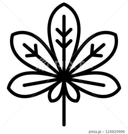 Chestnut Leaf Line Icon Vector Chestnut Leaf Line Icon Vector 128820906