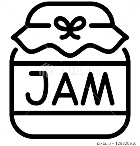 Jam Jar Line Icon Vector with Editable Stroke 128820910