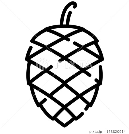 Pine Cone Line Icon Vector with Editable Stroke 128820914