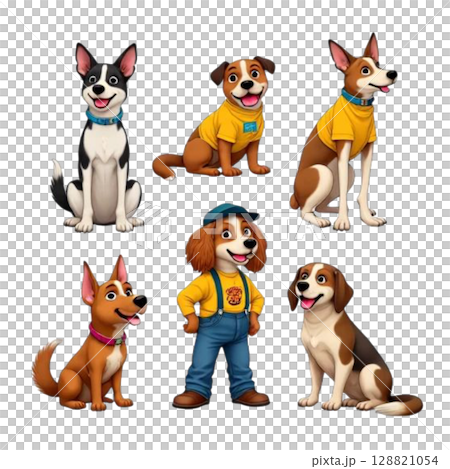 dogs and dogs, vector set of dog 128821054