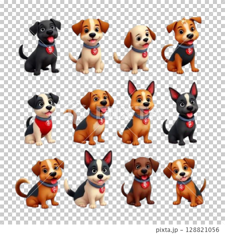 dogs and dogs, vector set of dog 128821056