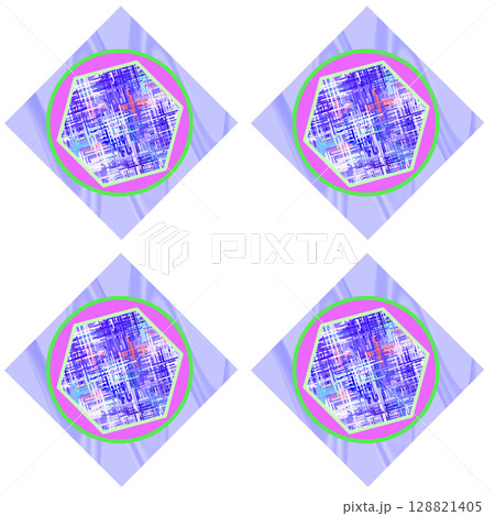 3d rendering of a white cloud on a rainbow 128821405