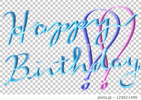 Happy birthday written in blue cursive Happy birthday written in blue cursive 128821406