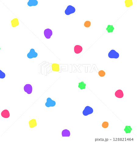 90sレトロ風なカラフル配色模様　PNG 128821464