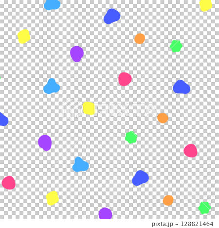90sレトロ風なカラフル配色模様　PNG 128821464