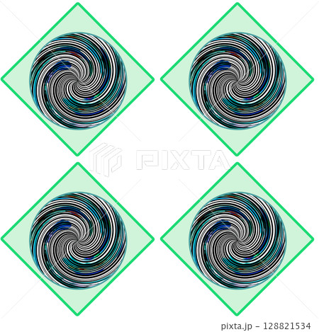 set of spiral swirl in retro style isolated 128821534